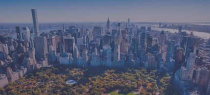 New York City aerial view of city and Central Park